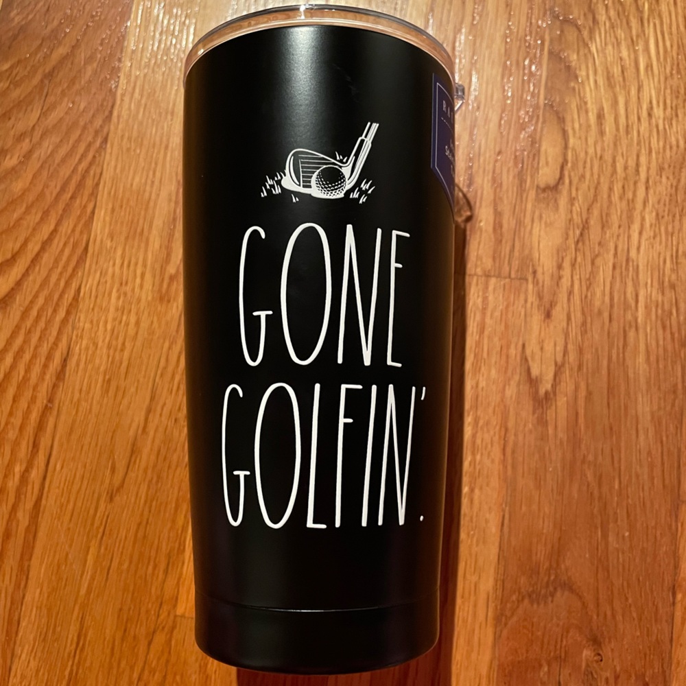 Black and white Rae Dunn tumbler